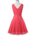Kate Kasin Women Sleeveless Round Neck Chiffon A-Line Watermelon Simple Summer Dress KK000625-2